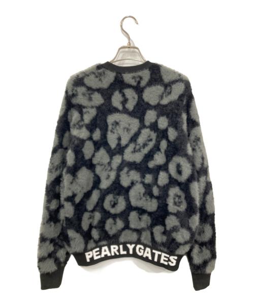 PEARLY GATES（パーリーゲイツ）PEARLY GATES (パーリーゲイツ) レオパ柄ニット グレー×ブラックの古着・服飾アイテム