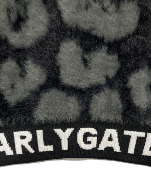 PEARLY GATES（パーリーゲイツ）PEARLY GATES (パーリーゲイツ) レオパ柄ニット グレー×ブラックの古着・服飾アイテム
