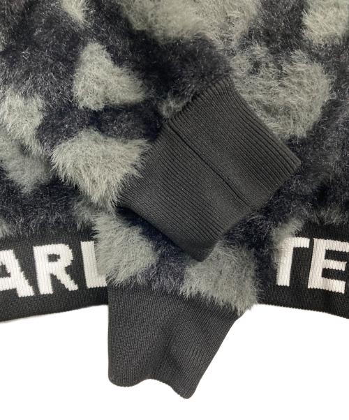 PEARLY GATES（パーリーゲイツ）PEARLY GATES (パーリーゲイツ) レオパ柄ニット グレー×ブラックの古着・服飾アイテム