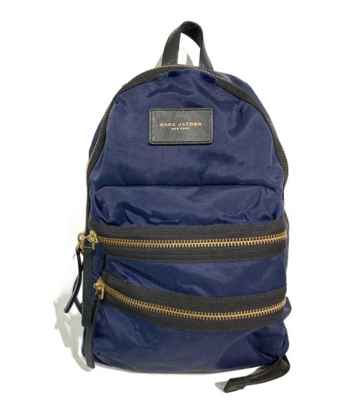 MARC JACOBS（マークジェイコブス）MARC JACOBS (マークジェイコブス) ナイロンレザーリュック ネイビーの古着・服飾アイテム