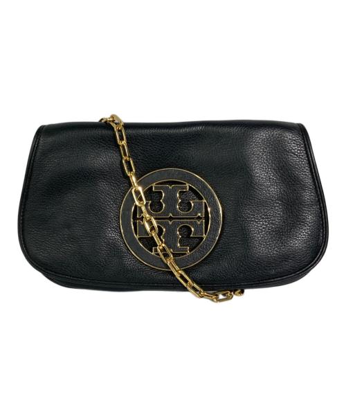 TORY BURCH（トリーバーチ）TORY BURCH (トリーバーチ) チェーンショルダーバッグ ブラック×ゴールドの古着・服飾アイテム