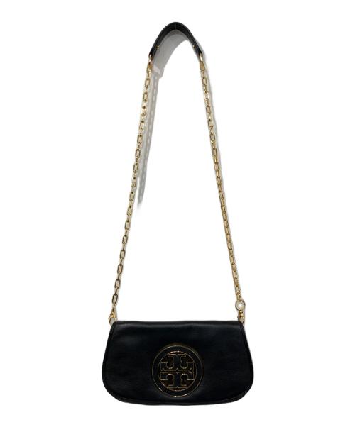 TORY BURCH（トリーバーチ）TORY BURCH (トリーバーチ) チェーンショルダーバッグ ブラック×ゴールドの古着・服飾アイテム