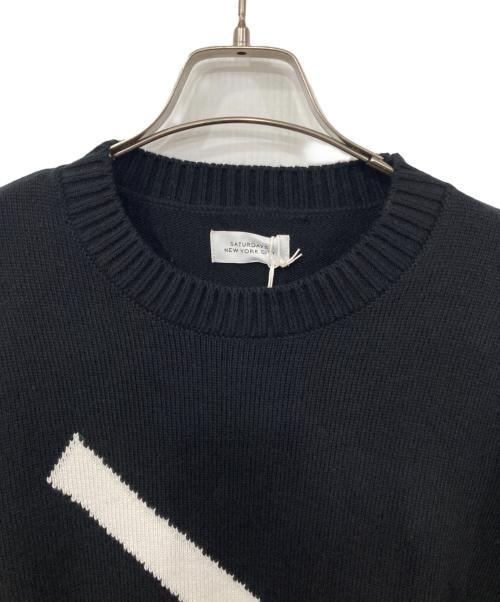 Saturdays NYC（サタデーズ ニューヨークシティ）Saturdays NYC (サタデーズ ニューヨークシティ) Greg Cashmere Slash Sweater ブラック サイズ:Mの古着・服飾アイテム