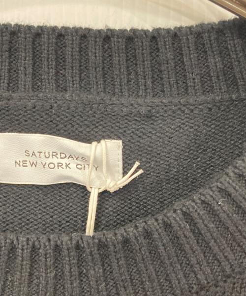 Saturdays NYC（サタデーズ ニューヨークシティ）Saturdays NYC (サタデーズ ニューヨークシティ) Greg Cashmere Slash Sweater ブラック サイズ:Mの古着・服飾アイテム