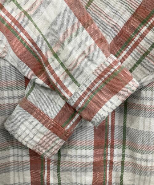 big mac（ビッグマック）BIG MAC (ビッグマック) ヘビーネルシャツ ホワイト×レッド サイズ:Mの古着・服飾アイテム