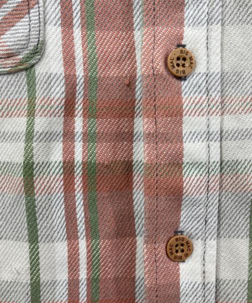 big mac（ビッグマック）BIG MAC (ビッグマック) ヘビーネルシャツ ホワイト×レッド サイズ:Mの古着・服飾アイテム