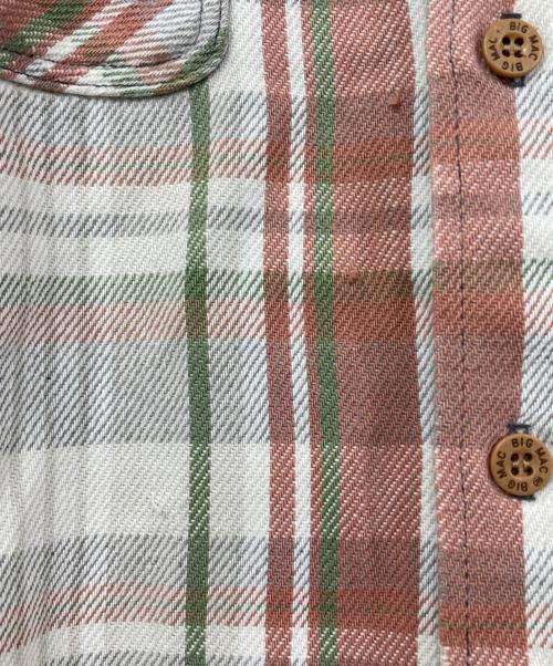 big mac（ビッグマック）BIG MAC (ビッグマック) ヘビーネルシャツ ホワイト×レッド サイズ:Mの古着・服飾アイテム