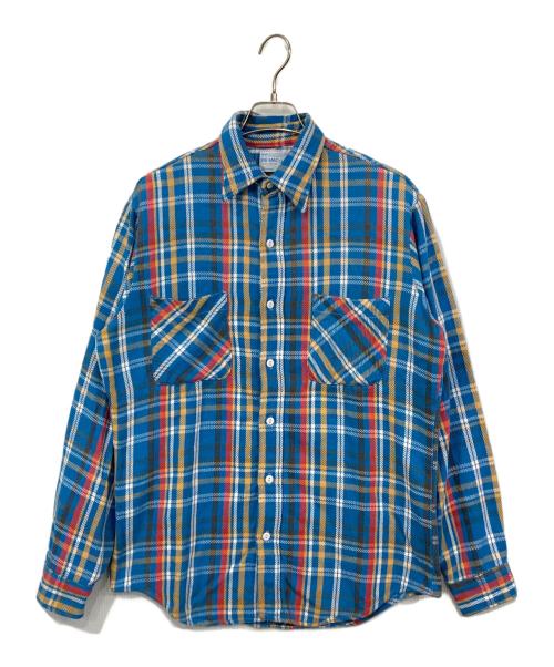 big mac（ビッグマック）BIG MAC (ビッグマック) ヘビーネルシャツ ブルー サイズ:Mの古着・服飾アイテム