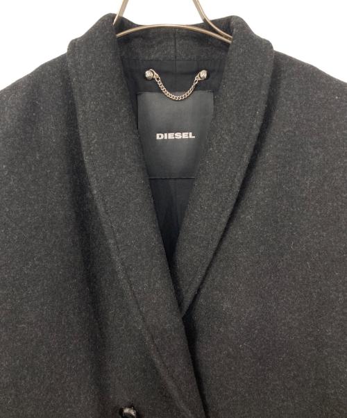DIESEL（ディーゼル）DIESEL (ディーゼル) 袖レザーチェスターコート ブラック サイズ:Sの古着・服飾アイテム
