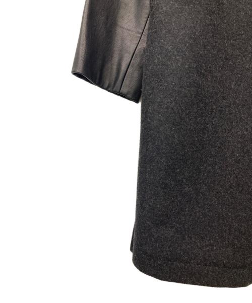 DIESEL（ディーゼル）DIESEL (ディーゼル) 袖レザーチェスターコート ブラック サイズ:Sの古着・服飾アイテム