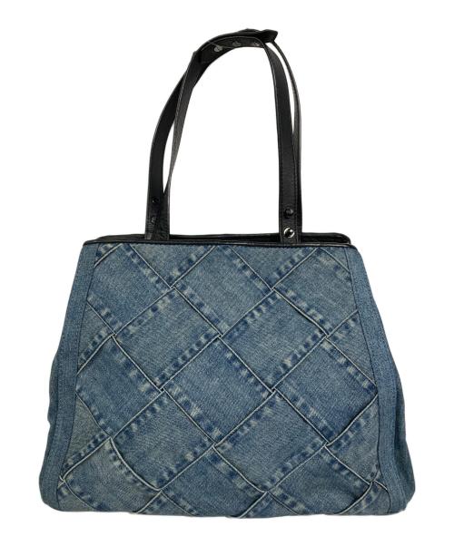 DIESEL（ディーゼル）DIESEL (ディーゼル) 編み込みデニムトートバッグ インディゴ×ブラックの古着・服飾アイテム