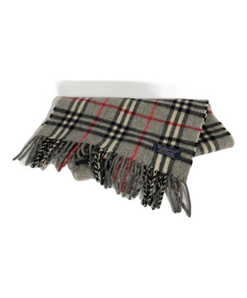 Burberry's（バーバリーズ）Burberry's (バーバリーズ) カシミヤマフラー ベージュ×レッドの古着・服飾アイテム