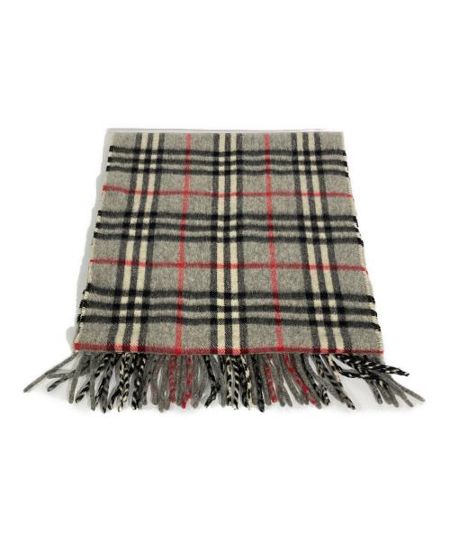 Burberry's（バーバリーズ）Burberry's (バーバリーズ) カシミヤマフラー ベージュ×レッドの古着・服飾アイテム