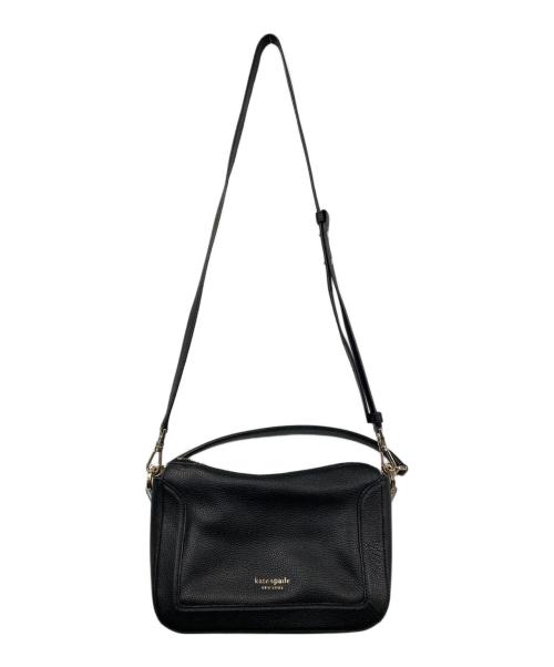 Kate Spade（ケイトスペード）Kate Spade (ケイトスペード) クラッシュペブルレザーミディアムクロスボディ ブラックの古着・服飾アイテム