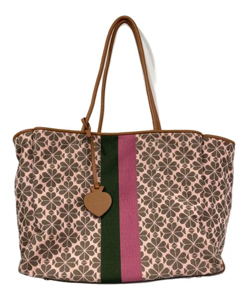 Kate Spade（ケイトスペード）Kate Spade (ケイトスペード) エブリシングスペードフラワージャガーラージトート ブラウンの古着・服飾アイテム