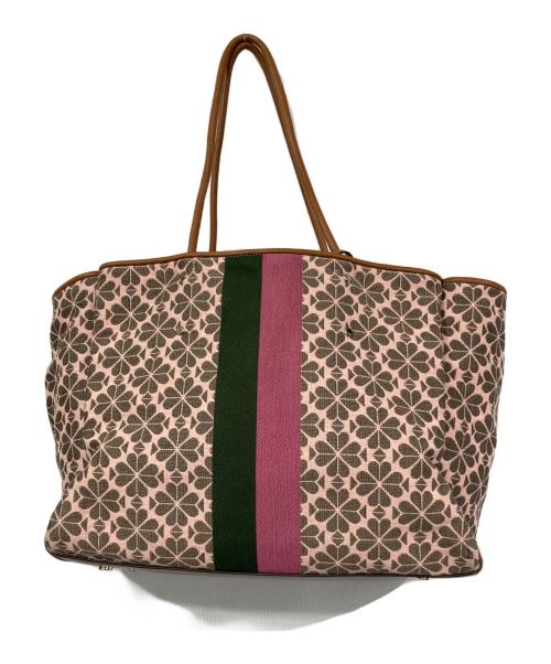 Kate Spade（ケイトスペード）Kate Spade (ケイトスペード) エブリシングスペードフラワージャガーラージトート ブラウンの古着・服飾アイテム