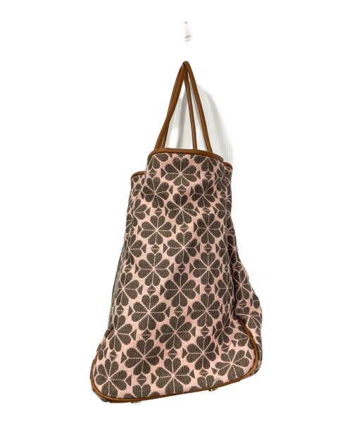 Kate Spade（ケイトスペード）Kate Spade (ケイトスペード) エブリシングスペードフラワージャガーラージトート ブラウンの古着・服飾アイテム