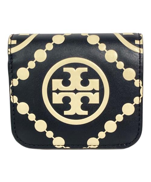 TORY BURCH（トリーバーチ）TORY BURCH (トリーバーチ) Tモノグラム2つ折り財布 ブラックの古着・服飾アイテム