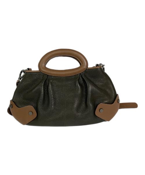MARNI（マルニ）MARNI (マルニ) バルーン2WAYハンドバッグ カーキ×ブラウンの古着・服飾アイテム