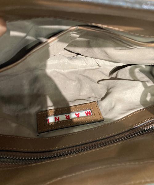 MARNI（マルニ）MARNI (マルニ) バルーン2WAYハンドバッグ カーキ×ブラウンの古着・服飾アイテム