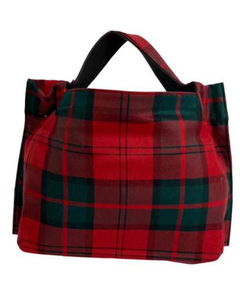 COMME des GARCONS COMME des GARCONS（コムデギャルソン コムデギャルソン）COMME des GARCONS COMME des GARCONS (コムデギャルソン コムデギャルソン) タータンチェック柄バッグ レッドの古着・服飾アイテム