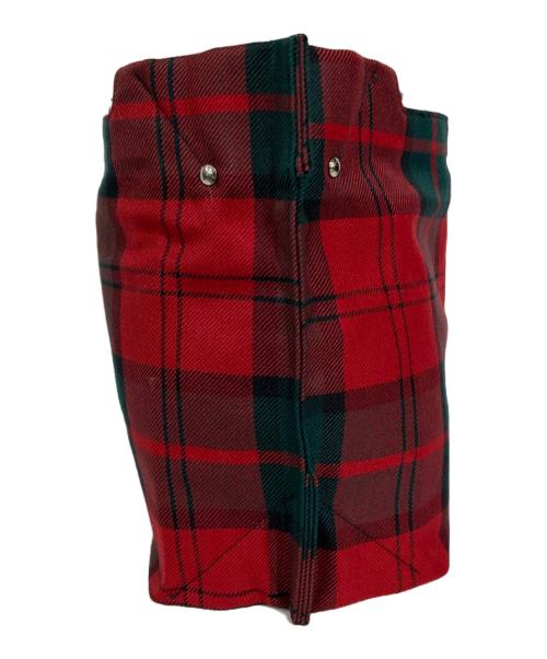 COMME des GARCONS COMME des GARCONS（コムデギャルソン コムデギャルソン）COMME des GARCONS COMME des GARCONS (コムデギャルソン コムデギャルソン) タータンチェック柄バッグ レッドの古着・服飾アイテム