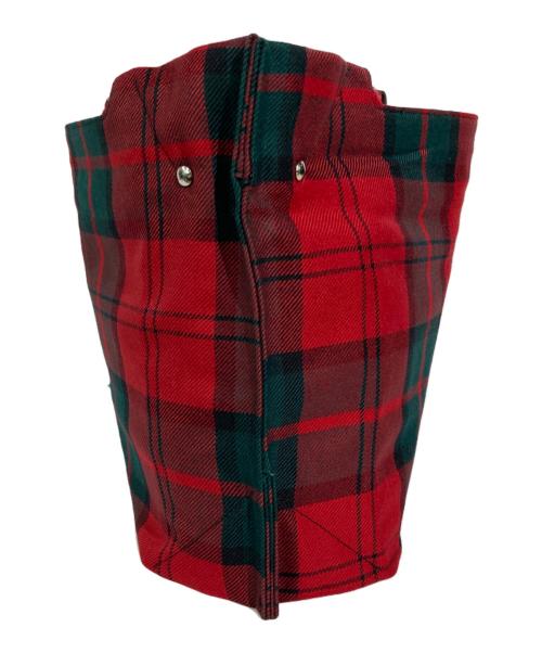 COMME des GARCONS COMME des GARCONS（コムデギャルソン コムデギャルソン）COMME des GARCONS COMME des GARCONS (コムデギャルソン コムデギャルソン) タータンチェック柄バッグ レッドの古着・服飾アイテム
