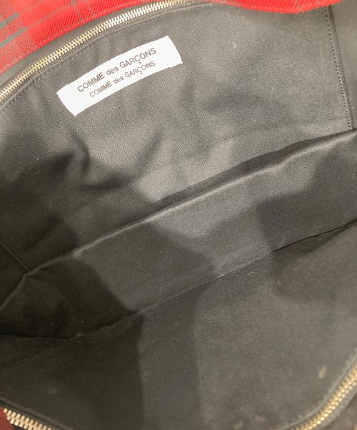 COMME des GARCONS COMME des GARCONS（コムデギャルソン コムデギャルソン）COMME des GARCONS COMME des GARCONS (コムデギャルソン コムデギャルソン) タータンチェック柄バッグ レッドの古着・服飾アイテム