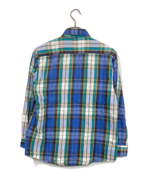 FIVE BROTHER（ファイブブラザー）FIVE BROTHER (ファイブブラザー) ヘビーネルシャツ グリーン×ブルー サイズ:Mの古着・服飾アイテム