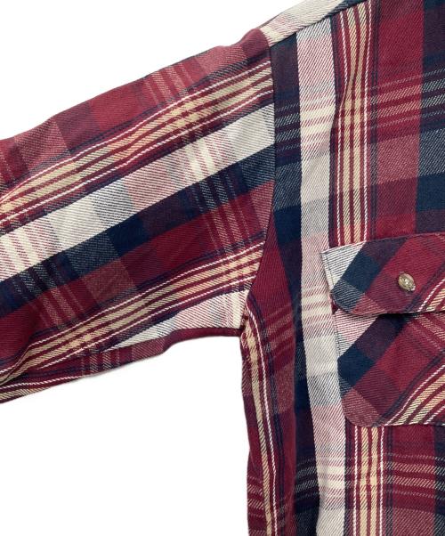 FIVE BROTHER（ファイブブラザー）FIVE BROTHER (ファイブブラザー) ヘビーネルシャツ レッド×ネイビー サイズ:Mの古着・服飾アイテム