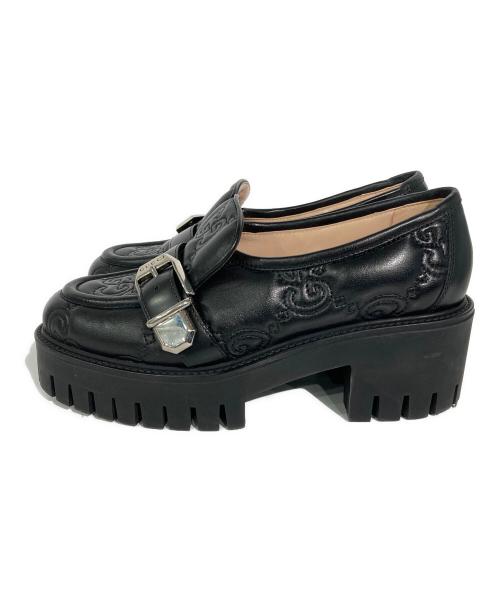 GUCCI（グッチ）GUCCI (グッチ) GG厚底ローファー ブラック サイズ:36 1/2の古着・服飾アイテム