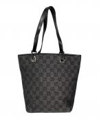 GUCCIグッチ）の古着「GGキャンバスハンドバッグ」｜ブラック×グレー