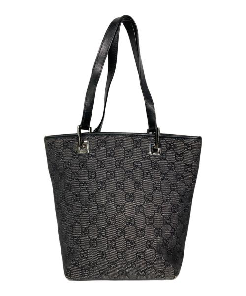 GUCCI（グッチ）GUCCI (グッチ) GGキャンバスハンドバッグ ブラック×グレーの古着・服飾アイテム