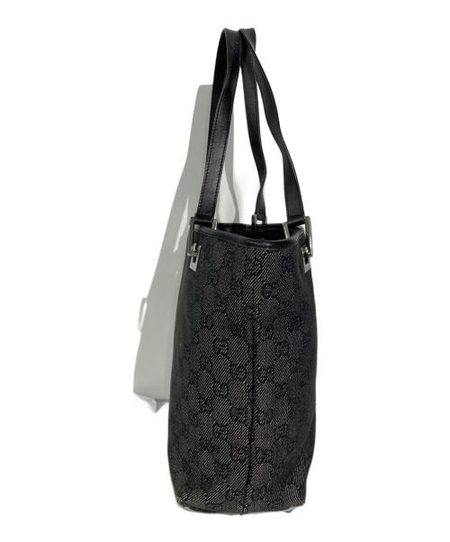 GUCCI（グッチ）GUCCI (グッチ) GGキャンバスハンドバッグ ブラック×グレーの古着・服飾アイテム