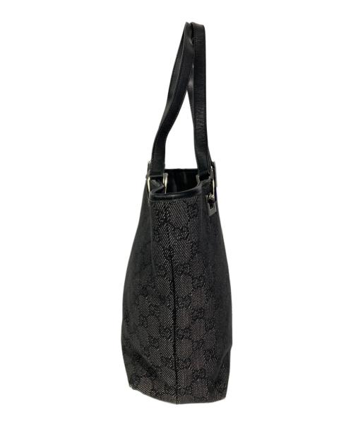 GUCCI（グッチ）GUCCI (グッチ) GGキャンバスハンドバッグ ブラック×グレーの古着・服飾アイテム