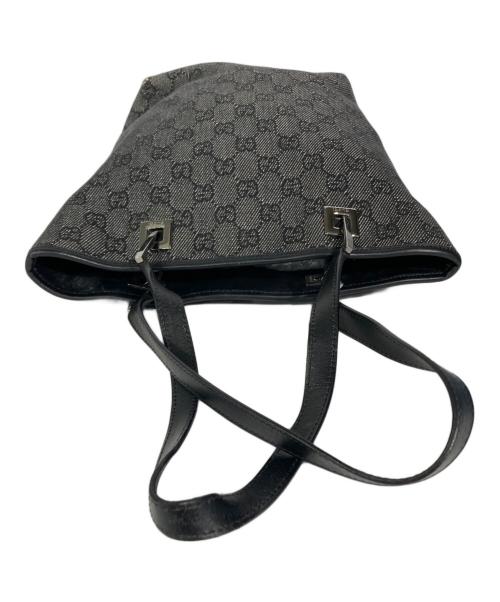 GUCCI（グッチ）GUCCI (グッチ) GGキャンバスハンドバッグ ブラック×グレーの古着・服飾アイテム