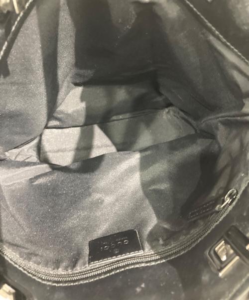 GUCCI（グッチ）GUCCI (グッチ) GGキャンバスハンドバッグ ブラック×グレーの古着・服飾アイテム