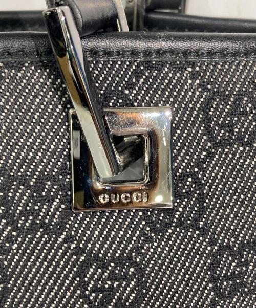 GUCCI（グッチ）GUCCI (グッチ) GGキャンバスハンドバッグ ブラック×グレーの古着・服飾アイテム