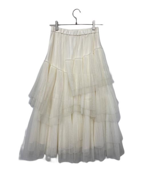 CELFORD（セルフォード）CELFORD (セルフォード) ランダムチュールプリーツスカート アイボリー サイズ:36の古着・服飾アイテム