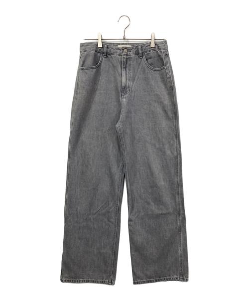 AMOMENTO（アモーメント）AMOMENTO (アモーメント) EMI WIDE BOOTS CUT DENIM グレー サイズ:1の古着・服飾アイテム