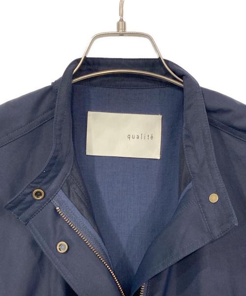 qualite（カリテ）qualite (カリテ) ポリエステルモッズコート ネイビー サイズ:SIZE 38の古着・服飾アイテム