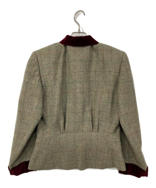 RALPH LAUREN（ラルフローレン）RALPH LAUREN (ラルフローレン) ベルベット切替ジャケット レッド×ベージュ サイズ:Ｍの古着・服飾アイテム