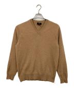 dunhillダンヒル）の古着「カシミヤVネックニット」｜ブラウン