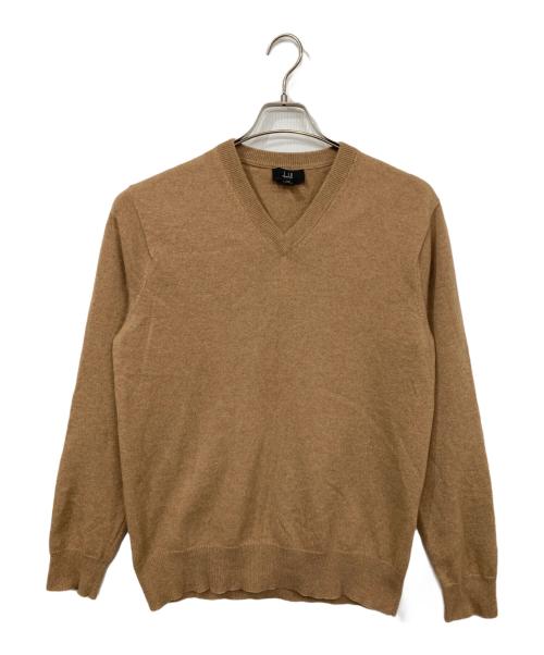 dunhill（ダンヒル）dunhill (ダンヒル) カシミヤVネックニット ブラウン サイズ:Mの古着・服飾アイテム