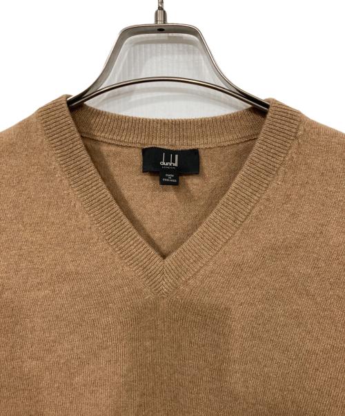 dunhill（ダンヒル）dunhill (ダンヒル) カシミヤVネックニット ブラウン サイズ:Mの古着・服飾アイテム