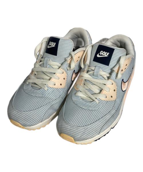 NIKE（ナイキ）NIKE (ナイキ) AIR MAX 90 G NRG Seersucker ベージュ×ブルー サイズ:US7.5の古着・服飾アイテム