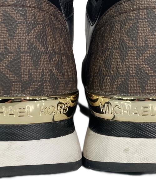 MICHAEL KORS（マイケルコース）MICHAEL KORS (マイケルコース) JENKINS ニット スニーカー ブラウン×ブラック サイズ:7Mの古着・服飾アイテム