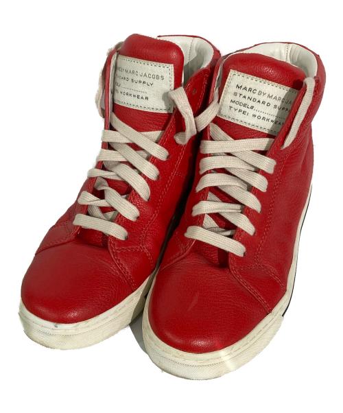 Marc by Marc Jacobs（マークバイマークジェイコブス）Marc by Marc Jacobs (マークバイマークジェイコブス) ハイカットスニーカー レッド サイズ:36の古着・服飾アイテム