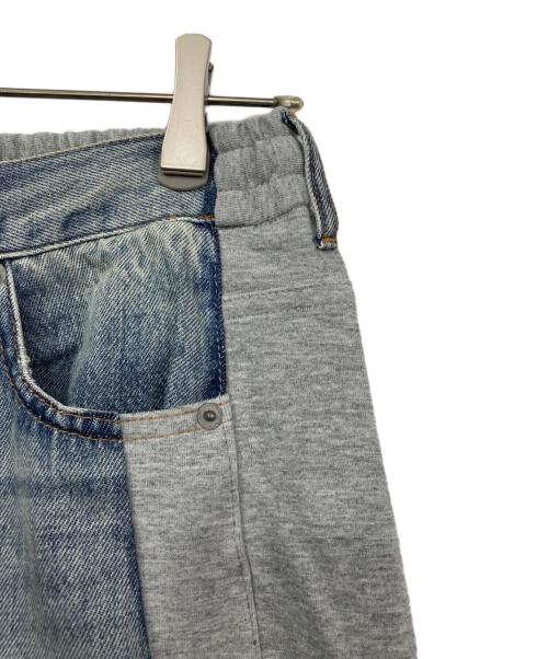 JEANASIS（ジーナシス）JEANASIS (ジーナシス) スウェットコンビデニムパンツ インディゴ×グレー サイズ:Freeの古着・服飾アイテム