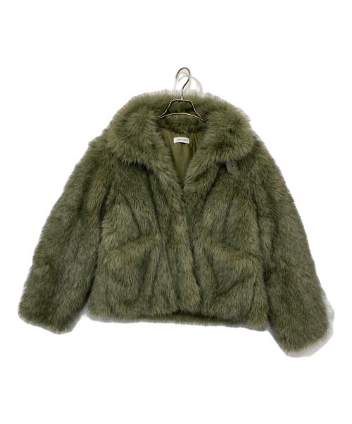 LAGUA GEM（ラグアジェム）LAGUA GEM (ラグアジェム) POCKET POINT FAUX FUR コート グリーン サイズ:Mの古着・服飾アイテム